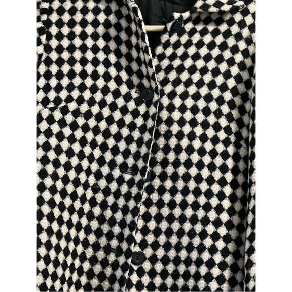 For Joseph wool 60's long checkered chess coat M - Picture 2 of 5